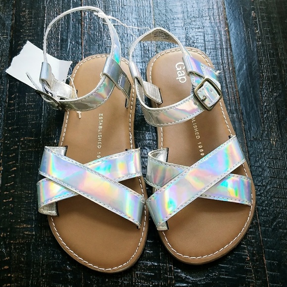 Girls GAP SANDALS cross MULTI COLORED SILVER